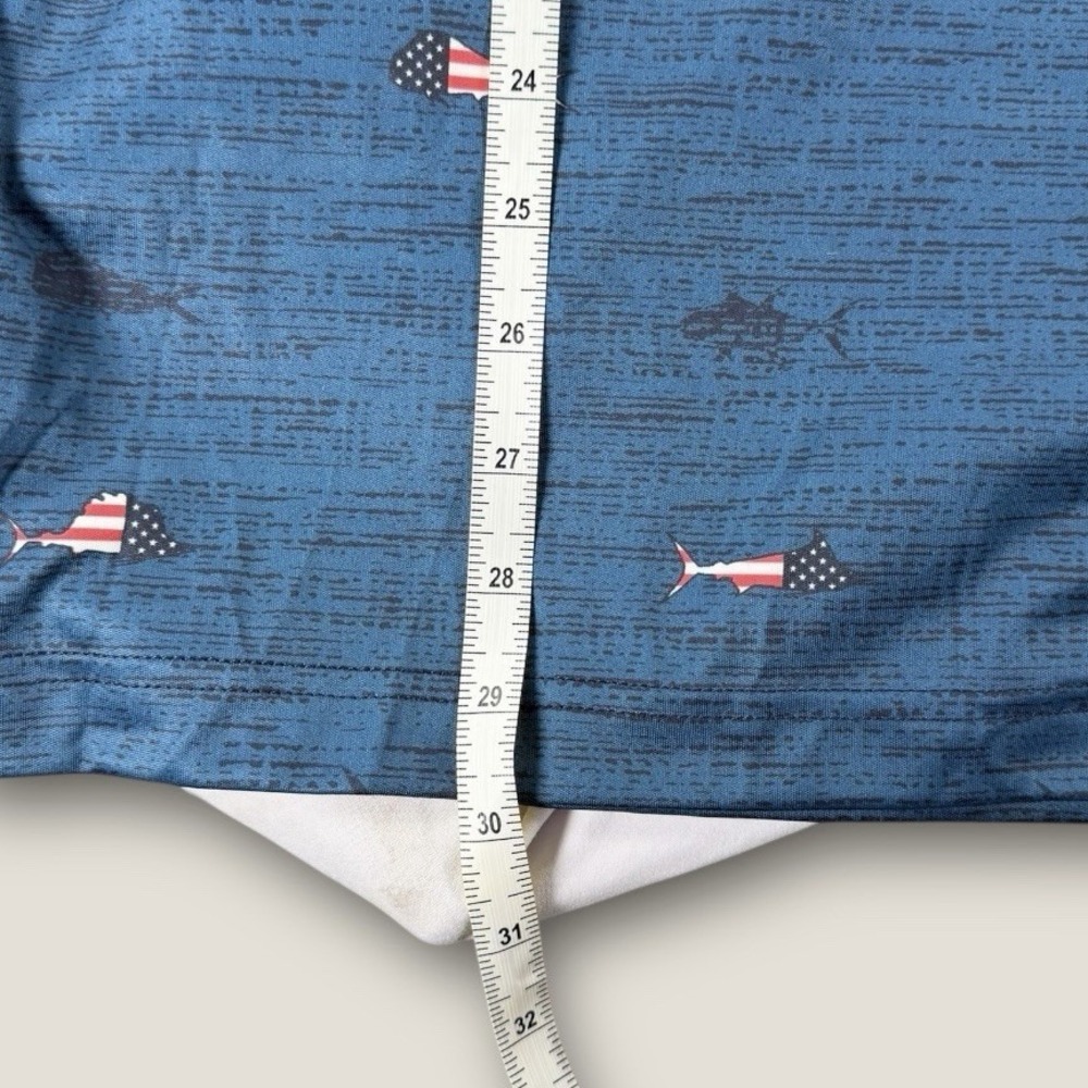 Columbia PFG Terminal Tackle Shirt Mens XL Blue American Flag Fish Long Sleeve - Picture 6 of 8